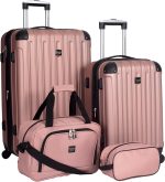 Travelers Club Midtown Hardside 4-Piece Luggage Travel Set, Tan